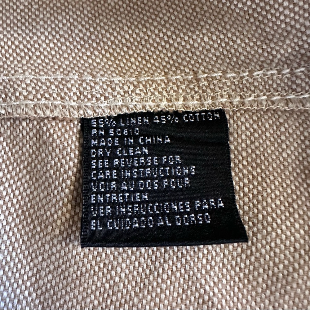 Kasper Petite Linen Blend 3/4 Sleeve Jacket Sz 12P Woven Hook Closure * READ - Picture 6 of 13
